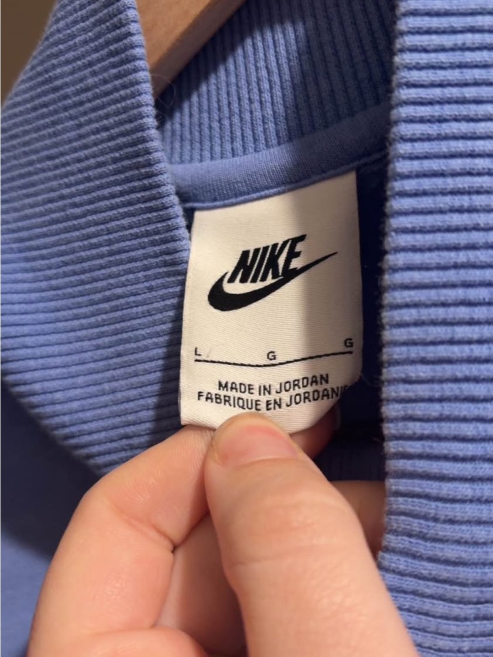 Nike Periwinkle Blue Ribbed Collar Pullover - Picture 2 of 2